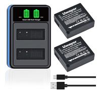 Uwayor DMW-BLG10 DMW-BLG10PP DMW-BLE9 Batería y Cargador Doble para Panasonic Lumix DC-GX9 DMC-GX85 DMC-GX7K DC-ZS80 DMC-ZS60 DMC-LX100 DC-ZS200 DC-ZS70 DMC-GX80 DMC-GF5 DMC-GF6 DMC-GF3