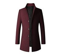 Uwdiohq Abrigo de lana de un solo pecho de informal de otoño e invierno para hombre abrigo de longitud media gabardina Ropa Hombre Rebajas Chaqueta Reflectante Hombre Cazadora Deportiva Hombre
