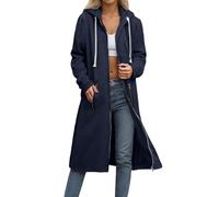Uwdiohq Abrigo de Mujer Color Liso con Botones, Manga Larga, Holgado, Cremallera, cárdigan Largo Sudadera Corta Capucha Mujer Sudaderas Capucha Deporte Negra Basica Amarilla Sudaderas Invierno