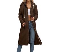 Uwdiohq Abrigo de Mujer Color Liso con Botones, Manga Larga, Holgado, Cremallera, cárdigan Largo Sudadera Corta Capucha Mujer Sudaderas Capucha Deporte Negra Basica Amarilla Sudaderas Invierno