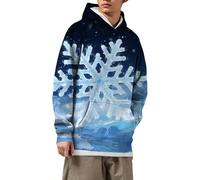 Uwdiohq Bikini Top Sudadera con Capucha Y Manga Larga Estampado Navideño 3D Informal Holgada para Hombre Sin Mangas (Blue, S) Ropa Gimnasio Proteccion Solar Cortavientos Chaqueta Entretiempo