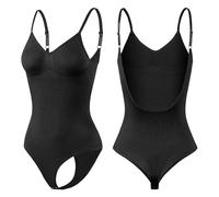 Uwdiohq Body Moldeador Mujer Shapewear Adelgazante, Tanga O Braguita: Camiseta Sin Mangas Moldeadora : Traje De Cuerpo con Cintura Arrebatada Faja Uctora Caderas (Black, XXXL) Cremallera Blanco