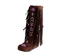 Uwdiohq Botas mujer suela antideslizante para calle rodilla Flock estilo | Botas De Seguridad Mujer Calzado Barefoot Futbol Hombre Marron Agua Caña Ancha Bota Mil itar Nieve Impermeable Cómodas
