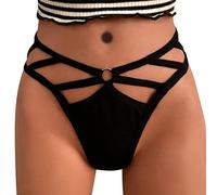 Uwdiohq Bragas Mujer Algodon Sexy Girl Mujeres Cintura Alta G String Breve Pantie Tanga Lencería Braguita Interior Pack Sujetadores Lactancia (Black, M) Ropa De Algodón para Bikini Cuecas Mulher