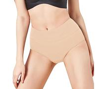 Uwdiohq Bragas Mujer Algodon Sin Costuras Triángulo De Cintura Alta Conservador Color Sólido para Sujetadores Encaje (Beige, M) Even Braga Roja Altas Unno Algodón Feas Pañal Talle Alto Faja