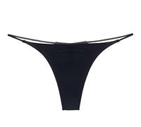 Uwdiohq Bragas Mujer Algodon Talla Grande Tanga Sexy con Doble Correa para Mujer, Forma De T Algodón Cintura Sujetadores Playa (Black, XXL) Bikini Divertidas Altas Braga Roja 100 Compresas
