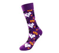 Uwdiohq Calcetines Termicos Mujer Halloween Socks Fuzzy Novelty Pumpkin Bat Long Cotton Fall Stocking Happy For Adult Men Women Medias De Lana Gordos Que No Aprieten Invierno Colores