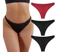 Uwdiohq Calzoncillos Sin Costuras para Mujer Patchwork Color Interior Bragas Bikini Sólido Regalo De San Valentín 3 Piezas Sujetadores Deportivos Grandes (Bk1, XXL) Braga Roja Algodón Algodon