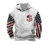 Uwdiohq Camisa Sin Mangas Hombre American Flag Sweatshirts For Men USA Graphic Hoodies Western Pullover Shirts Tops Mono Obeso (White, M) Oversized Gym Ropa De Trabajo Kit Pesca Disfraz