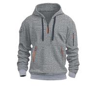 Uwdiohq Camisa Sin Mangas Hombre American Sweatshirt Men's Winter Plus Velvet Thickened Warm Cold Proof Heavy Sudaderas Deportivas (Grey, M) Oversize Entrenamiento Boxeo Ropa Deportiva para Top