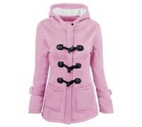 Uwdiohq Camiseta Mujer Color Sólido Botones De Cuerno Sudadera Cárdigan Abrigo con Capucha Acolchado Chaqueta Sudaderas Moradas Ofertas Flash del Dia Jersey Manta