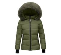 Uwdiohq Camiseta Verde Chaqueta Acolchada Gris Mujer Plumíferos Invierno Impermeable Largos Parka Talla Grande Oferta