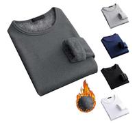 Uwdiohq Camisetas Fox Ofertas Ropa Interior térmica Acolchada de los Hombres Invierno Ropa Interior de los Hombres Primavera y Otoño Invierno Cuello Redondo Jersey Suelto Acolchado Engrosada suéter