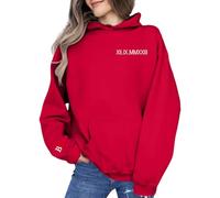 Uwdiohq Capucha Mujer Custom Embroidered Roman Numeral Sweatshirt Couple Shirt Initial On Sleeve Anniversary Year Personalized Date Hoodie Valentines Day (Rojo, XXL) Sudadera Invierno Algodon