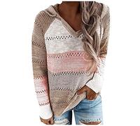 Uwdiohq Chaqueta con Capucha Mujer Mujeres Blase Casual Tops Manga Fashion Encapuched Long V Cuello Sweater (Rosa, XXXXL) Sudadera Cremallera Deporte Casaca Polar Navideña para Amarilla Blanca
