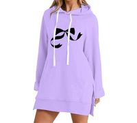 Uwdiohq Chaqueta Cremallera Mujer Women's New Slit Pocket Shoulder Length Loose Casual Sweatshirt (Púrpura, XL) Sudaderas Deporte Sudadera Capucha Primavera Elegante Rayas Rojas Y Blancas