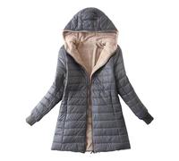 Uwdiohq Chaqueta De Plumas Larga para Mujer Talla Grande Algodon Ligera con Invierno Capucha Nieve