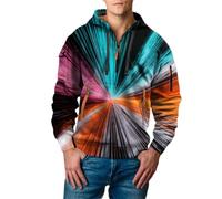 Uwdiohq Chaqueta Verano Hombre Men's Saint Day Sweatshirt Half Zip Shirt Plus Size Long Sleeve Fashionable Holiday Pullover Sudadera Colores (Silver, L) Oversize Sudaderas Hombres Cremallera