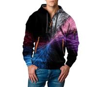 Uwdiohq Chaqueta Verano Hombre Men's Saint Day Sweatshirt Half Zip Shirt Plus Size Long Sleeve Fashionable Holiday Pullover Sudadera Colores (Purple, XXL) Oversize Tallas Grandes Ropa De para