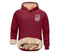 Uwdiohq Chaqueta Verano Hombre Men's Spring and Autumn Winter 2D Printed Personalized Retro National Flag Casual Fashion Plus Velvet Thickened Sweatshirt Top Esqueleto (Wine, XXXXL) Camisetas