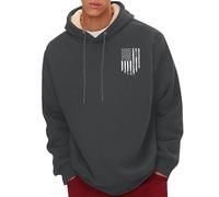 Uwdiohq Chaqueta Verano Hombre Men's Spring and Autumn Winter 2D Printed Personalized Retro National Flag Casual Fashion Plus Velvet Thickened Sweatshirt Top Esqueleto (Dark Gray, M) Ropa De