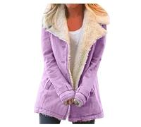 Uwdiohq Invierno mujer PlushButton Plus Outwearcoat compuesto chaqueta tamaño cálido abrigo de mujer Chaleco Acolchado Capucha Mujer Chaqueta Mujer Borrego Casacas De Invierno Mujer