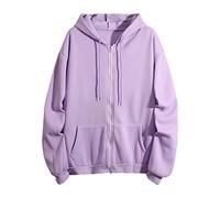 Uwdiohq Mujeres Invierno Cálido Manga Larga Suelta Color Sólido con Capucha Cremallera Bolsillo Suéter Abrigo Sudadera Chica Barata Sudaderas Mujer Tallas Grandes Sudadera Rayas