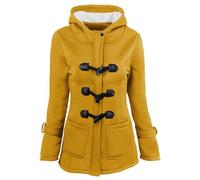 Uwdiohq Oferta del Dia Hoy Mujer Color Sólido Botones De Cuerno Sudadera Cárdigan Abrigo con Capucha Acolchado Chaqueta Abrigo Sudaderas Moradas Mujer Sudadera R Ofertas Flash del Dia Hoodie Mulher