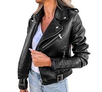 Uwdiohq Rebajas Hoy Oferta Flash Mujer Ropa Americana Mujer Invierno Abrigos Mujer Invierno Elegantes Chaqueta De Cuero Marrón Mujer Cazadora Serraje Mujer Regalos para 50 Cumpleaños Mujer