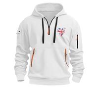 Uwdiohq Ropa Anti UV Hombre Men's Spring Autumn Winter Sweatshirt 2D Printed Retro National Flag Casual Fashion Multi Half Zipper Sudaderas Baratas De Marca (White, M) Camisa Manga Corta Mangas