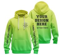 Uwdiohq Ropa Anti UV Hombre Sudadera con Capucha Personalizada. Diseña Tu Propia Personalizada Texto, Logotipo Y Foto. para Mujer. (Green, L) Corta Vento Moto Gimnasio Sudaderas Hombres