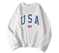 Uwdiohq Ropa Anti UV Hombre Sudadera De Manga Larga con Cuello Y Estampado Gráfico Letras para Hombres Mujeres UU. Top Mate (White, XL) Chaqueta Invierno Corta Vento Chaquetas Sudaderas