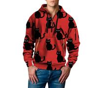 Uwdiohq Ropa Anti UV Hombre Sudadera De Manga Larga para Hombre, Estilo Otoño, con Estampado 3D. Camiseta Exteriores. Sudaderas Barca (Red, XL) Playa Verano Chaqueta Invierno Oversize Ciclismo