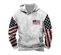 Uwdiohq Ropa De Verano Hombre American Flag Sweatshirts For Men USA Graphic Hoodies Western Pullover Shirts Tops Sudadera Feminista (White, L) Mangas para El Sol Ciclismo Anti Calor Gimnasio