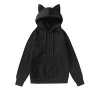 Uwdiohq Ropa De Verano Hombre American Sweatshirt Men's Winter Plus Velvet Thickened Warm Cold Proof Heavy Sudadera Deporte (Black, XL) Entrenamiento Boxeo Camisa Proteccion UV Cortavientos