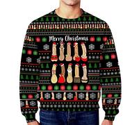 Uwdiohq Ropa De Verano Hombre Hombres Otoño Invierno Navidad Dirty Secret Casual Suelto Cuello Sin Capucha Suéter Sudadera Original (Black, XXXL) Gimnasio Gym Tallas Grandes Camiseta Mangas
