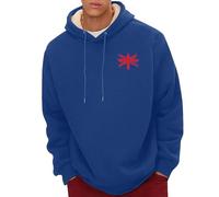 Uwdiohq Ropa De Verano Hombre Men's Spring and Autumn Winter Sweatshirt Plus Velvet Thickened 2D Printing Personalized Retro National Flag Casual Fashion Chompa (Navy, M) Clothing para Oversized