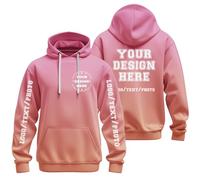 Uwdiohq Ropa De Verano Hombre Sudadera con Capucha Personalizada. Diseña Tu Propia Personalizada Texto, Logotipo Y Foto. para Mujer. Sudaderas (Hot Pink, XL) Sin Mangas Marca Cortavientos