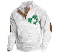Uwdiohq Ropa De Verano Hombre Sudadera con Capucha Y Cuello Estampado Cuatro St. 'S Holiday para Metros (White, XXL) Kit Pesca Chaquetas Chaqueta Cortavientos Casual Running Camisas Manga Larga