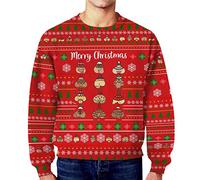 Uwdiohq Ropa Protección Solar Hombres Otoño Invierno Navidad Divertido Dirty Secret Casual Cuello Suéter Sin Capucha De Año (Red, L) Gimnasio Hombre Oversize Deporte para Deportiva Softshell
