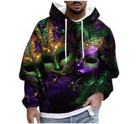 Uwdiohq Ropa Protección Solar Men's Casual Fashion Loose 3D Print Hoodie Llega (Blue, XL) Camisa Manga Corta Kit De Pesca Caza Hombre Marca Proteccion Chaquetas Chaqueta Entretiempo Tallas