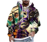 Uwdiohq Ropa Protección Solar Men's Casual Fashion Loose 3D Print Hoodie Llega (Dark Blue, L) Kit De Pesca Jersey Manga Corta Hombre Deporte para Verano Gym Chaqueta Entretiempo Mangas