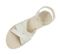 Uwdiohq Sandalias Cómodas Para Caminar Mujer Tiras Mujer, Verano 2026, Con Punta Abierta Y Correa Elástica En El Tobillo, Sin Cordones, Playa Tacones. Menorquinas (White, 36) Negro Sandalia