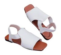 Uwdiohq Sandalias Mujer Cómodas Verano Planas Elásticas Informales Para Mujer, Zapatos De Doradas (White, 43) Women Sandals Summer Senderismo Caminar Vestir Comodas Cangrejeras Alpargata Plana