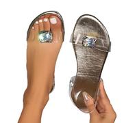 Uwdiohq Sandalias Mujer Comodidad Diaria Palabra Transparentes Con Cabeza Redonda Tamaño Nuevas Verano Zapatos Negros Cuña (Gold, 42) Trekking Vestir Comodas Plataforma Negras Playeras