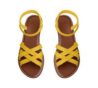 Uwdiohq Sandalias Mujer Cuña Baja Cómodas Zapatos De Verano Para Mujer, Edición Coreana, Playa Sandalia Temporada (Yellow, 36) Deportivas Ortopedicas Vestir Comodas Primavera Doradas Tacon