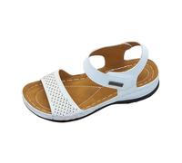 Uwdiohq Sandalias Mujer Estilo Elegante Cuña Para Mujer, Verano 2026, Con Y Tiras Abiertas, Informales, Cómodas, Exteriores, Vacaciones En La Playa. Chancletas (White, 36) Barefoot Deportivas