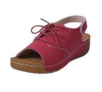 Uwdiohq Sandalias Mujer Estilo Elegante De Verano Para Mujer, Ajustables, Con Pez, Gruesa, Ortopédicas, Sin Cordones, Punta Redonda Y Abierta, Informales Playa Chanclas Niño Baratas (Wine, 41)
