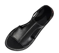 Uwdiohq Sandalias Mujer Para Largas Jornadas Planas Con Tiras Mujer, Zapatos De Cuña Soporte Hueco Y Correa Trasera, Vacaciones, Tacón (Black, 43) Verano Marca Negras Cuerda Otoño 2026 Barefoot