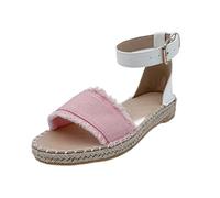 Uwdiohq Sandalias Mujer Para Paseo Diario Zapatos Cinturón Damas Casual Pescador Correa Color Sólido Hebilla De Zapato Cuña Cerrado (Pink, 37) Trekking Ortopedicas Sandalia Shoes And Blues